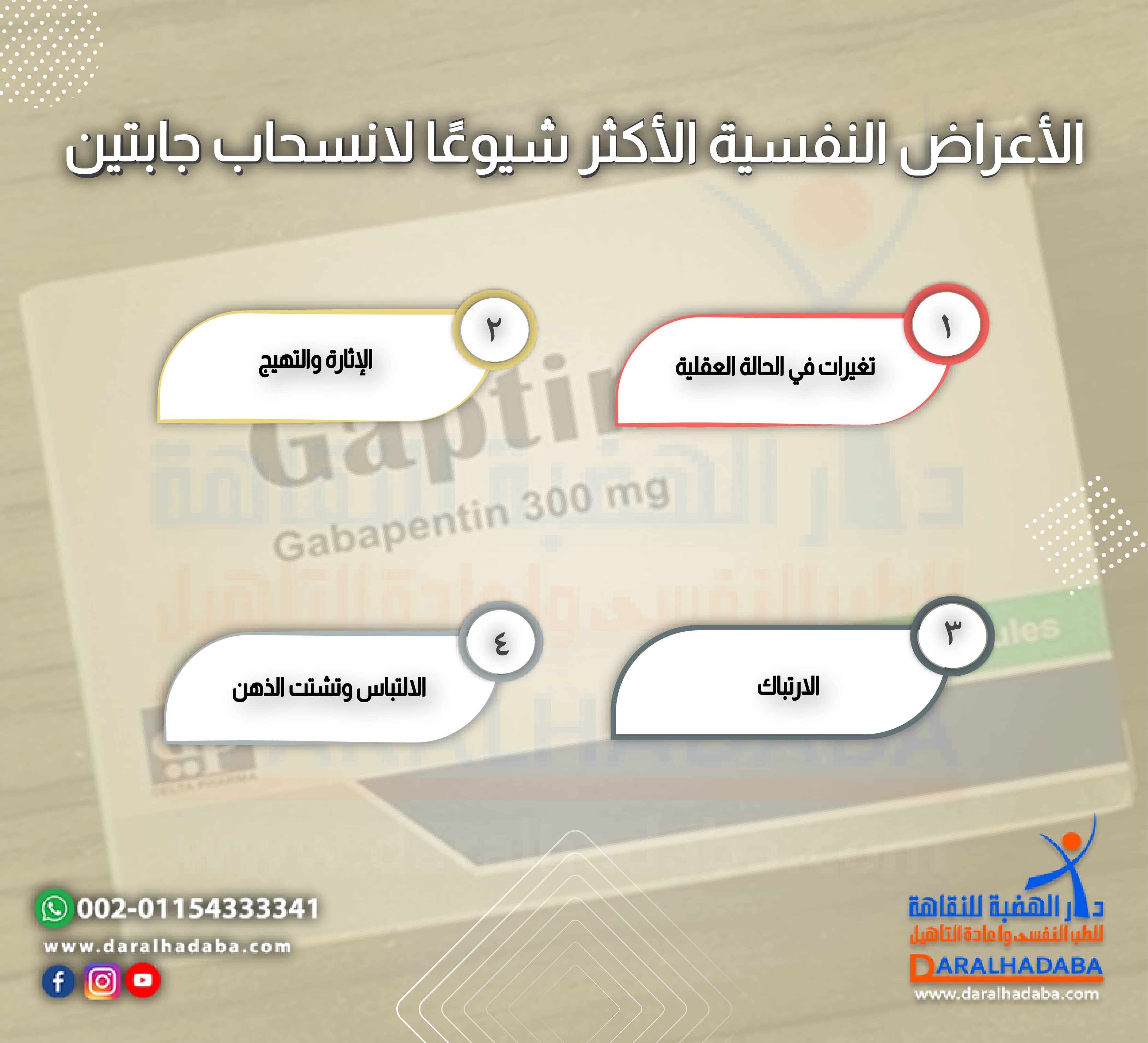الأعراض النفسية الأكثر شيوعًا لانسحاب جابتين